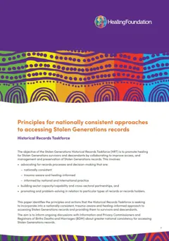 Principles for a Nationally Consistent Approach to Accessing for Stolen Generations Records 