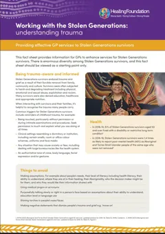 Working with Stolen Generations - Understanding Trauma GP Fact Sheet